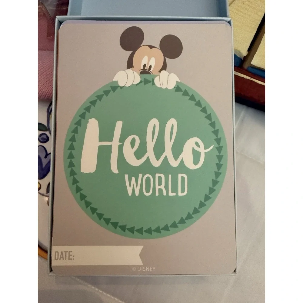 Disney Mickey Mouse First Year Baby Boy Milestone Cards New - Open Box -cute!